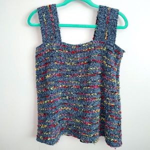 EUC Vintage 80's Lavantino Crochet Knit Boho Tank Sweater Size XL - Size 16